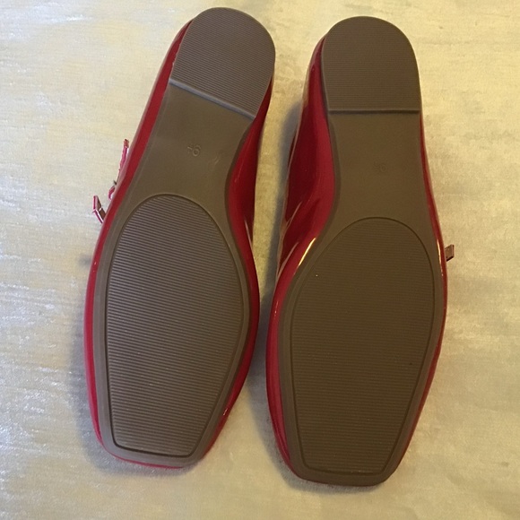 Red Patent Triple-Strap Mary Jane Flats - Women - Picture 5 of 8